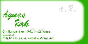 agnes rak business card